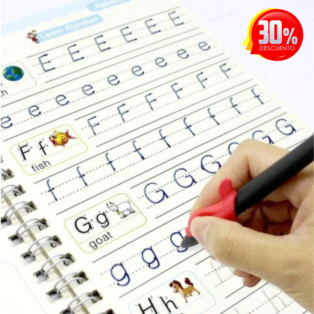 Magic Copybook™ - Set de 4 Libros Mágicos de Escritura Reutilizable