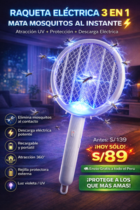 RAQUETA ELECTRICA 3 EN 1