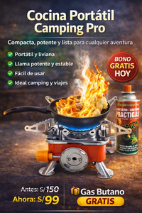 COCINA CAMPING PRO + GAS BUTANO