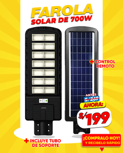 Farola Solar Inteligente 700W WATTS™ 🌞l ENVIO GRATIS