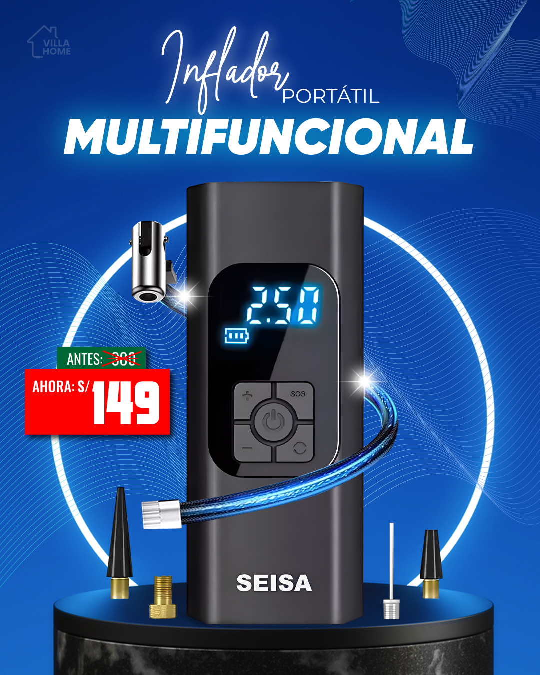 Inflador Portátil MULTIFUNCIONAL 🔥💯