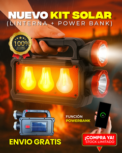 KIT SOLAR (LINTERNA + POWER BANK)