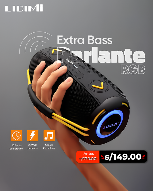 PARLANTE LIDIMI EXTRA BASS - RGB 🔊🎶