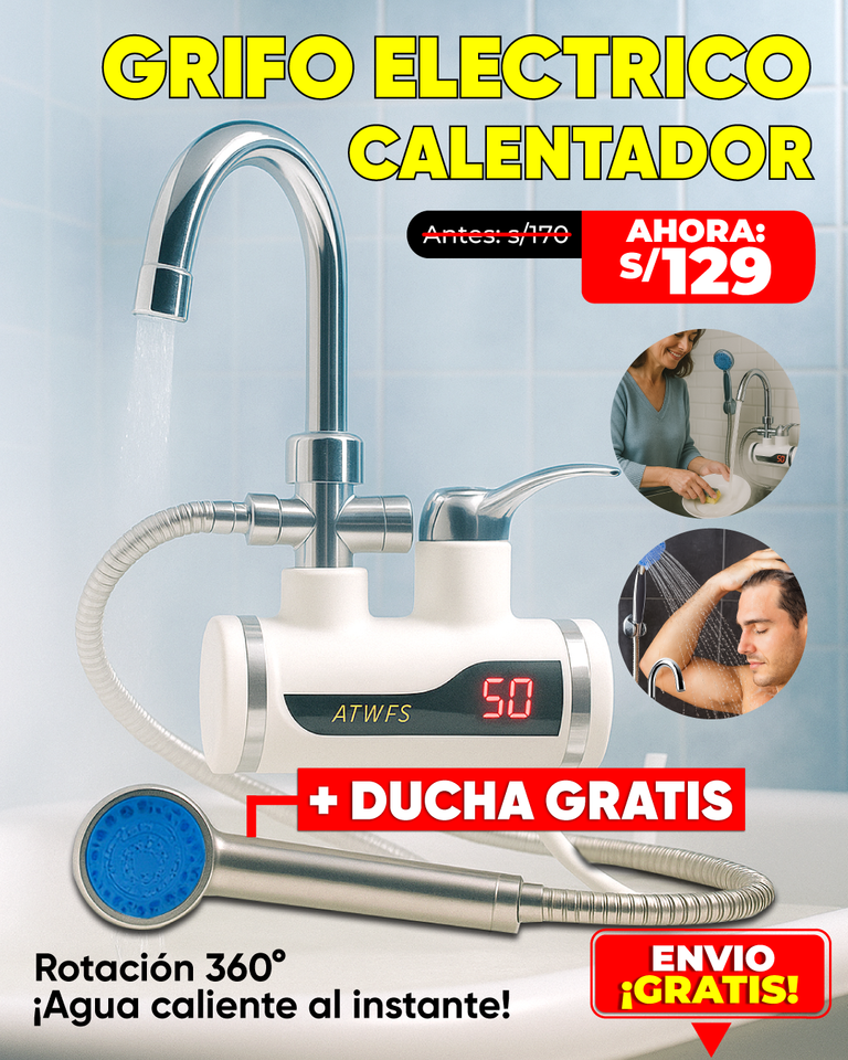 GRIFO ELECTRICO CALENTADOR + DUCHA GRATIS🛁🚿🧼 l 2025