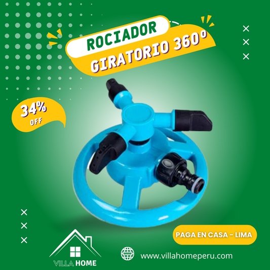 Rociador de Agua Giratorio de 360 grados - Boquillas de 3 brazos